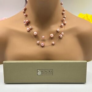 Honora Pink Cultured Pearl Illusion Necklace – Multi-Strand Elegant Design
